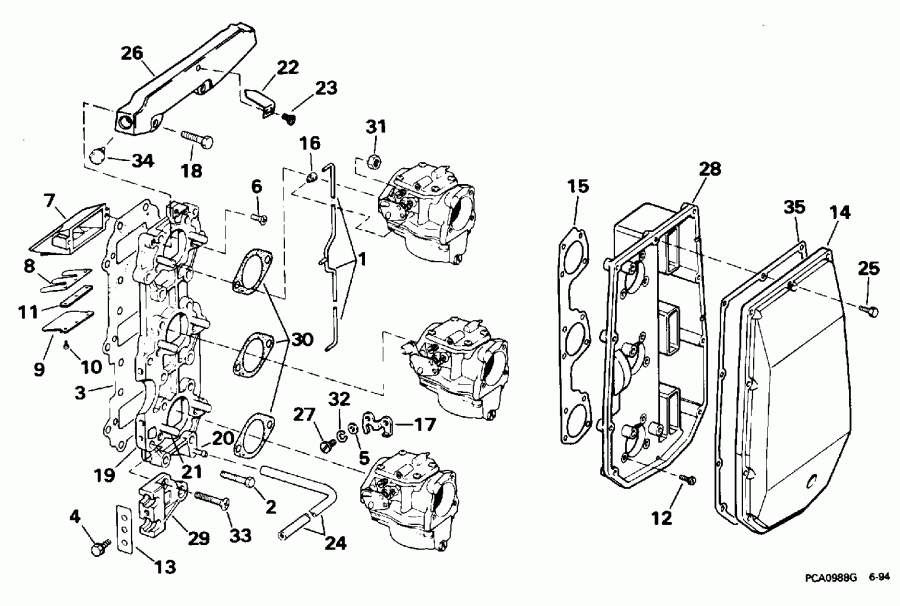 ��������� ����� Evinrude E60TLEOC 1995  - take Manifold