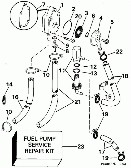  EVINRUDE E65RSLC 1995  - el Pump And Filter / el ����� � ������