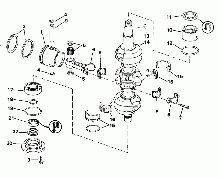  ������� E65WMLEOC 1995  - ankshaft & Piston - ank��� & �������