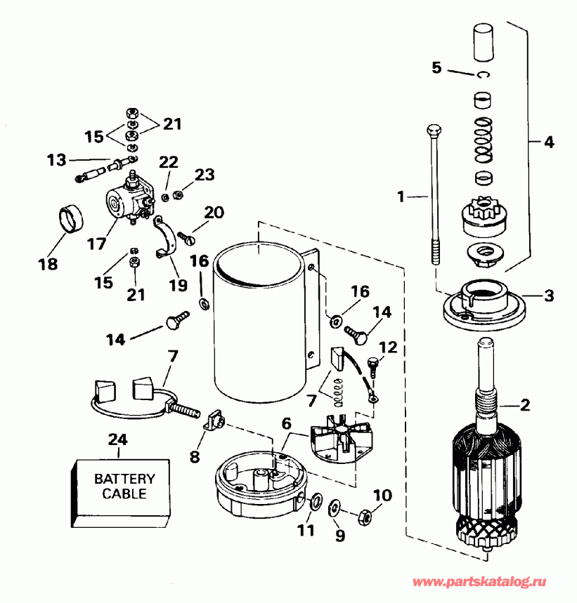 ����� Evinrude E65WMLEOC 1995  - ectric Starter