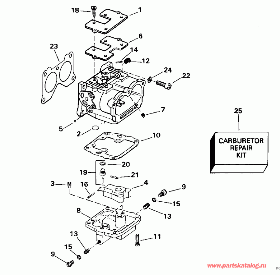 �������� ����� Evinrude E85TTLEOR 1995  - rburetor - rburetor