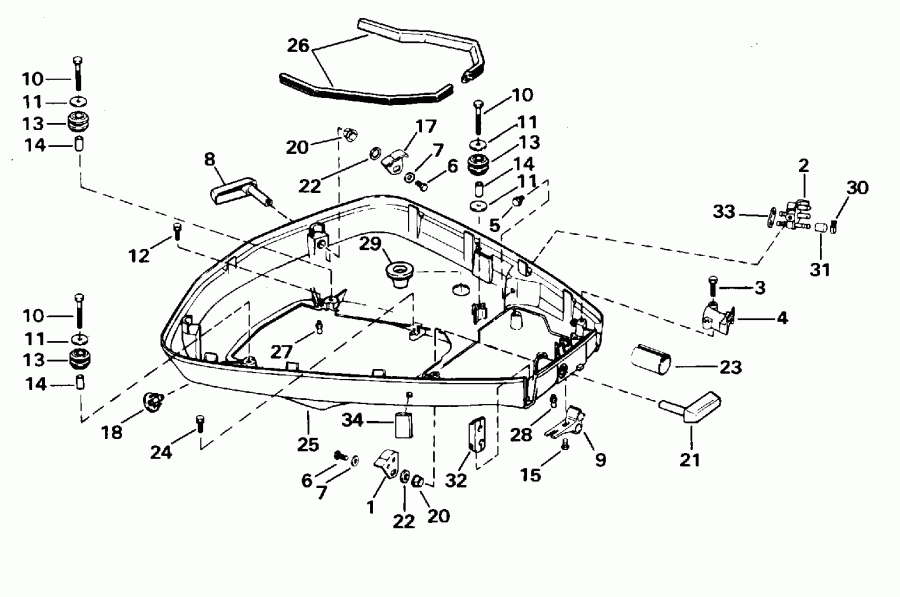 �������� ����� Evinrude E85TTLEOR 1995  - wer Engine Cover - wer ������ ��������� (�����)
