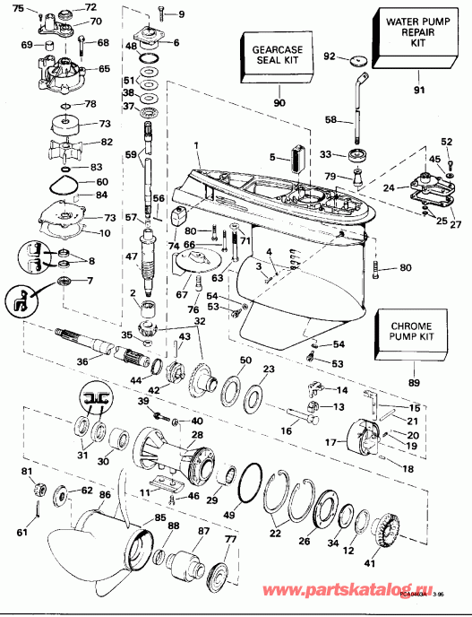 ��������� �������� ����� Evinrude E88MSLEOS 1995  - arcase