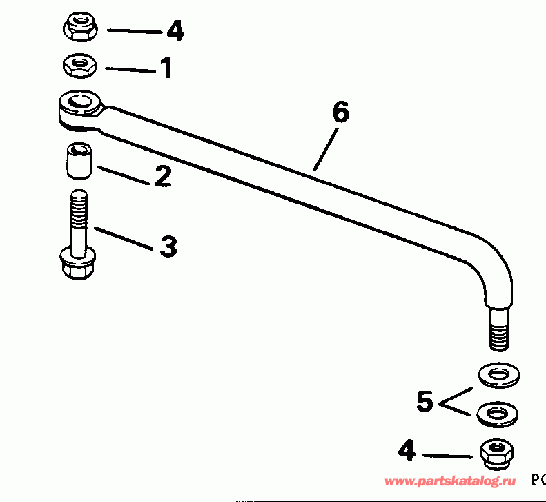 �������� ����� ������� E88MSLEOS 1995  - eering Link Kit (without Power Trim & Tilt) - ee������ ����������� Kit (without ���������������� ��������� �������)