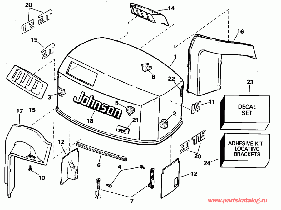 ����� Evinrude E90EXEOC 1995  - Johnson - Johnson