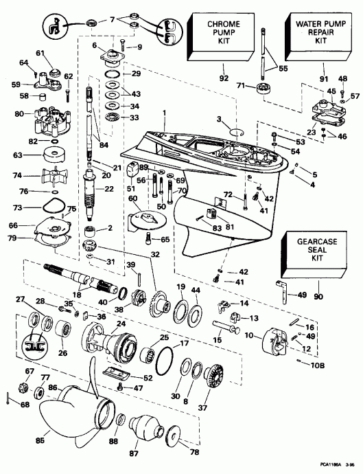  EVINRUDE E90EXEOC 1995  - 20 In. Models / 20 ���� Models