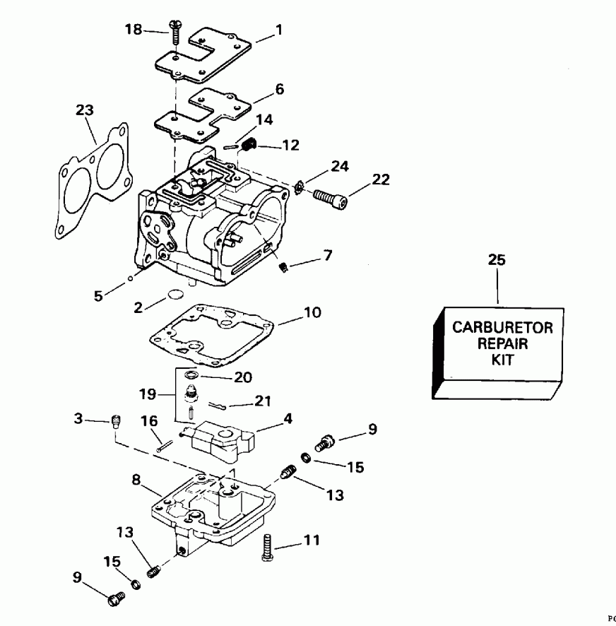  EVINRUDE E90JLEOR 1995  - rburetor / rburetor