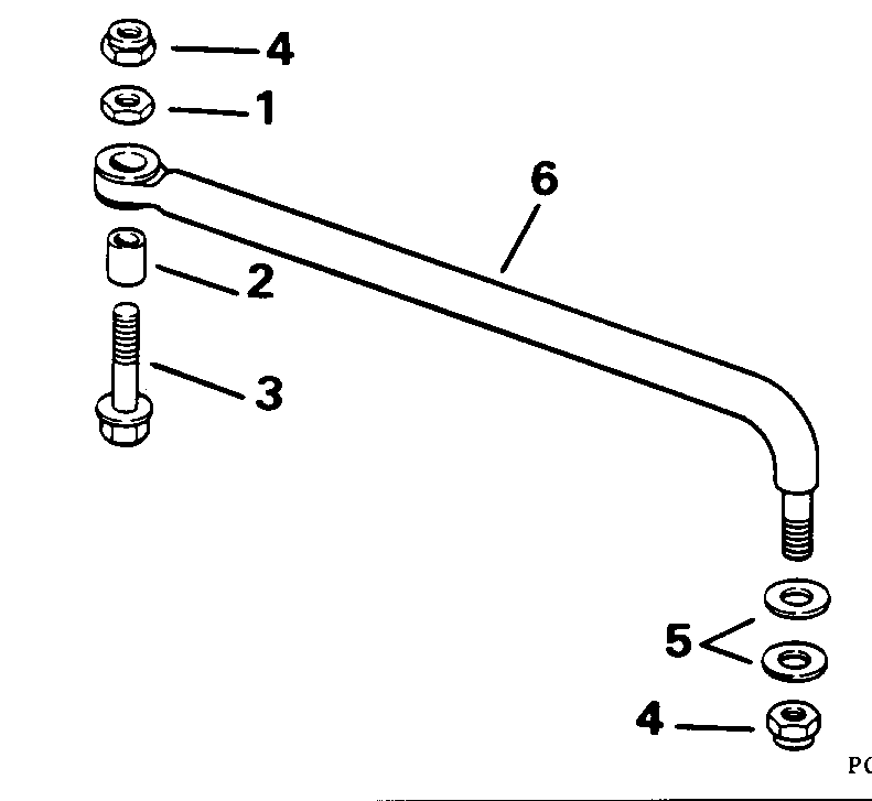 ��������� �������� ����� EVINRUDE E90MLEOR 1995  - eering Link Kit (without Power Trim & Tilt) / ee������ ����������� Kit (without ���������������� ��������� �������)