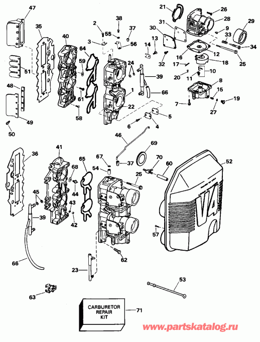 ��������� ��������� ������� E90SLEOC 1995  - rburetor & �������� ��������� / rburetor & Intake Manifold