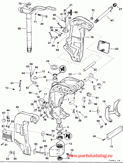 ��������� Evinrude E90TLEOR 1995  - Power Trim & Tilt