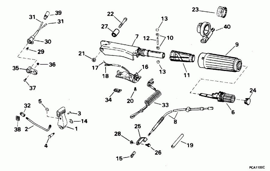 �������� ��������� ����� EVINRUDE BE10FRELDR 1996  - eering & Shift Handle / ee������ & ������������� Handle