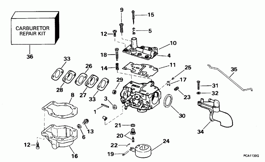 ����� EVINRUDE BE10FWLEDC 1996  - rburetor