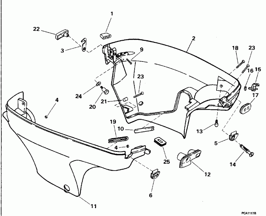 ��������� ��������� Evinrude BE10FWLEDC 1996  - wer ������ ��������� (�����) - wer Engine Cover