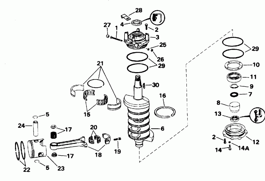 ��������� ��������� ������� BE130TLEDM 1996  - ankshaft & Piston - ank��� & �������
