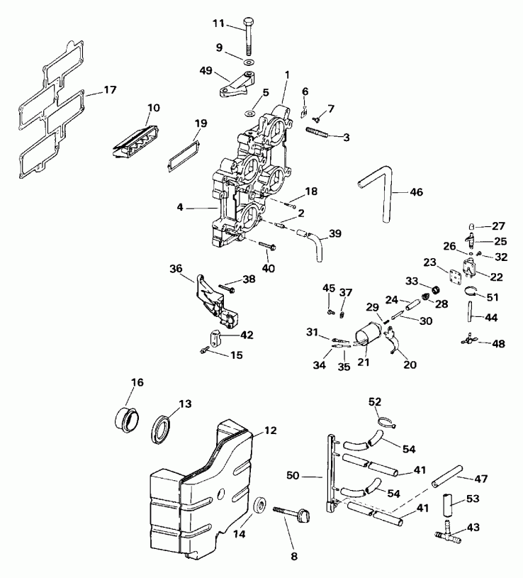�������� ����� Evinrude BE130TLEDM 1996  - take ��������� - take Manifold