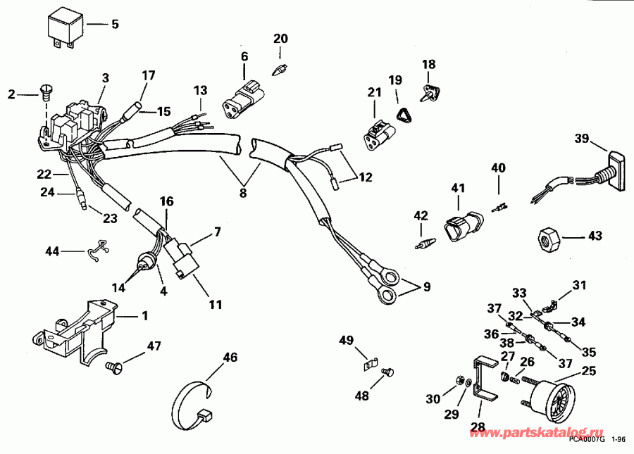 �������� ����� EVINRUDE BE150ELEDB 1996  - wer Trim/tilt Electrical