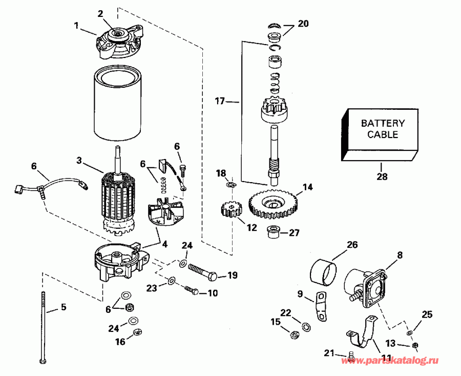 ��������� ����� EVINRUDE BE150NXEDB 1996  - ectric ������� & Solenoid / ectric Starter & Solenoid