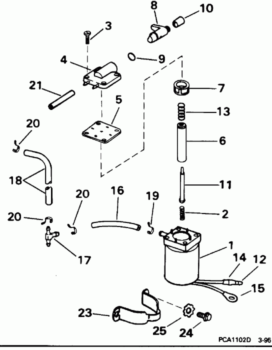  EVINRUDE BE15FAEDR 1996  - ectric Primer System - ectric Primer System