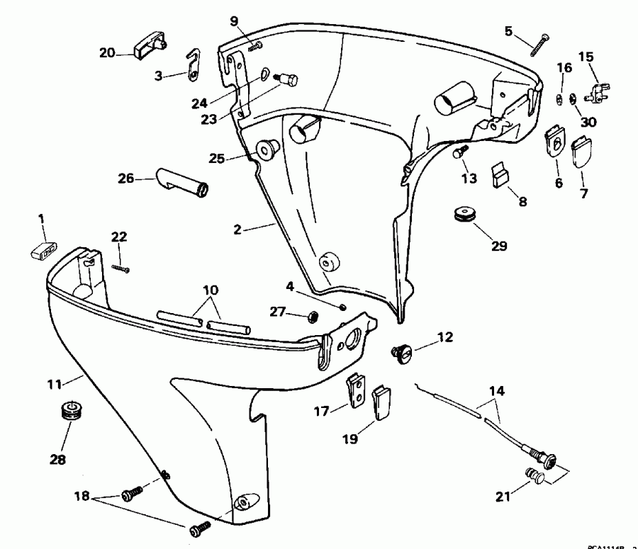 ��������� �������� ����� Evinrude BE15FKEDR 1996  - wer Engine Cover / wer ������ ��������� (�����)
