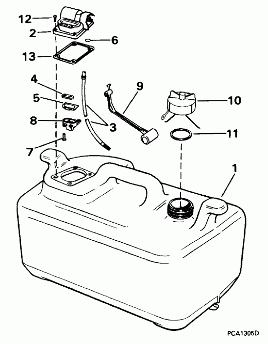 ����� EVINRUDE BE15FRELEDR 1996  - 6 ������ - 6 Gallon