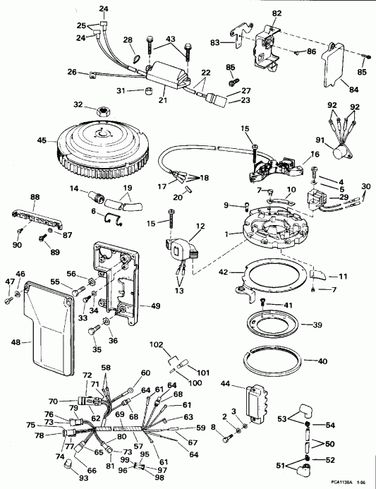 �������� ����� Evinrude BE200CXEDR 1996  - wer Engine Cover / wer ������ ��������� (�����)