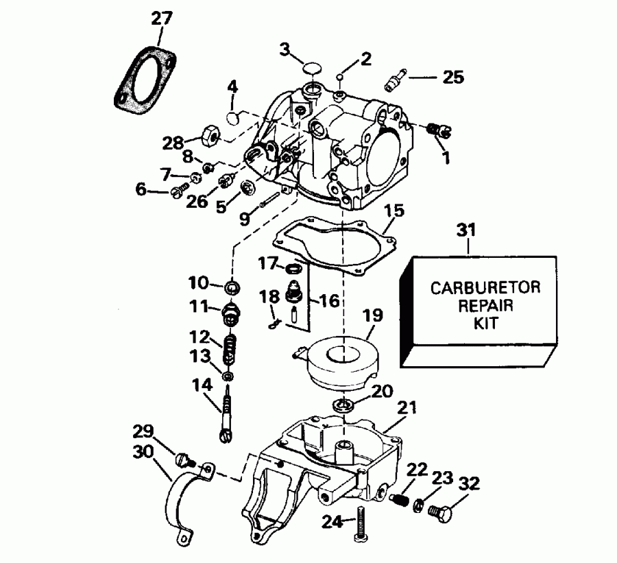 ��������� ��������� Evinrude BE20SEEDA 1996  - 20sel - 25e - 25el
