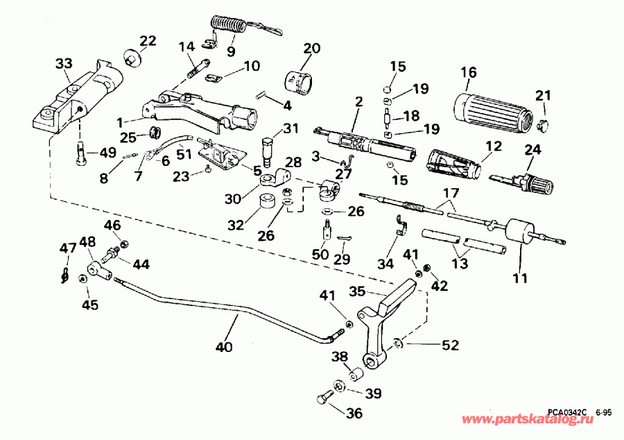 ��������� Evinrude BE20SRLEDA 1996  - ee������ & ������������� Handle - eering & Shift Handle