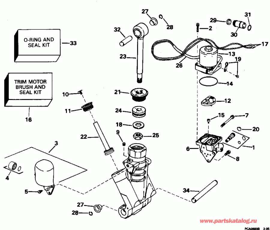 �������� ����� EVINRUDE BE225CXEDE 1996  - wer Trim / tilt Hydraulic Assembly - wer Trim/tilt Hydraulic Assembly