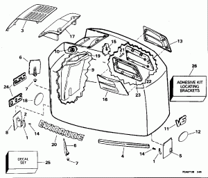 ������ ��������� (�����) - Evinrude - 200stl, 225stl (Engine Cover - Evinrude - 200stl, 225stl)