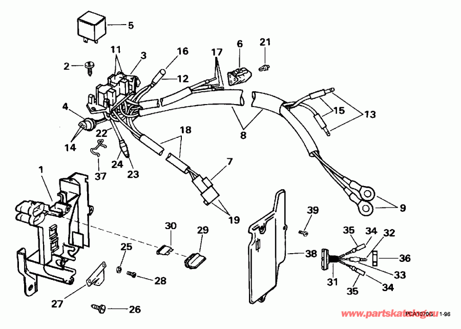 �������� ��������� ����� Evinrude BE225TXEDE 1996  - wer Trim/tilt Electrical - wer Trim / tilt ���������