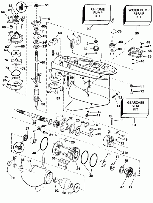 �������� ����� Evinrude BE250CXEDA 1996  - �������� Rotation - Standard Rotation