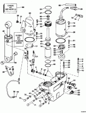 ���������������� ��������� ������� Hydraulic � �����. (Power Trim/tilt Hydraulic Assy.)