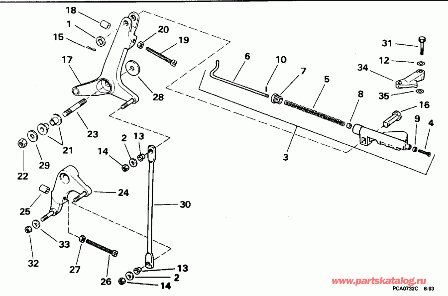  EVINRUDE BE250CXEDA 1996  - rottle   - rottle Linkage