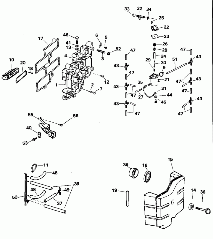 ����� Evinrude BE250TXEDA 1996  - take Manifold - take ���������