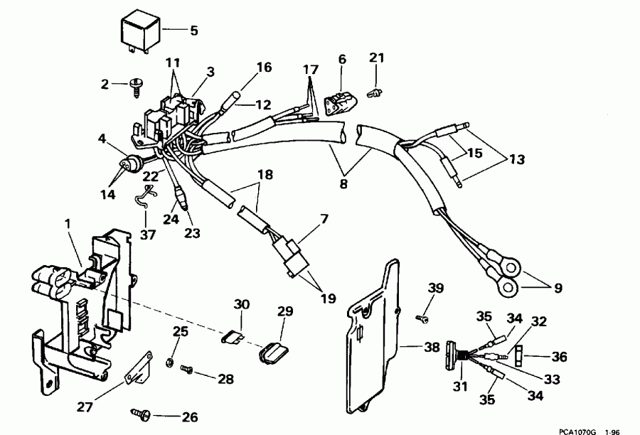 �������� ����� Evinrude BE250TXEDA 1996  - wer Trim/tilt Electrical / wer Trim / tilt ���������