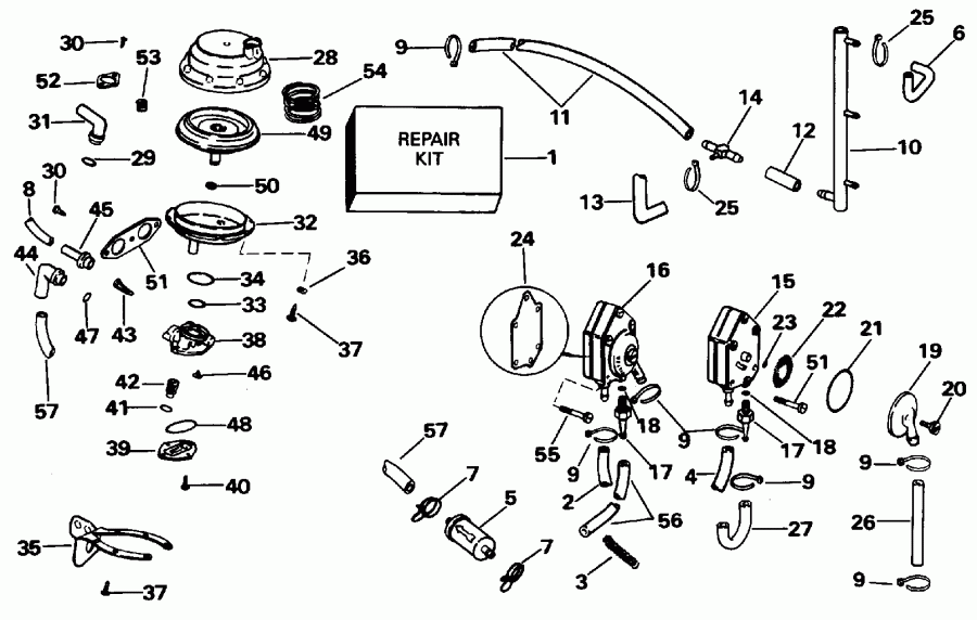 �������� ��������� ����� Evinrude BE25AREDC 1996  - el System