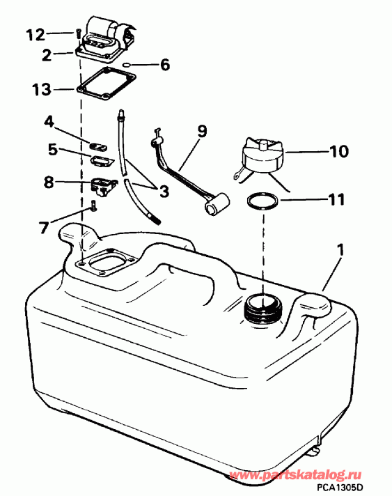 �������� ��������� ����� Evinrude BE25BAEDR 1996  - 6 Gallon - 6 ������