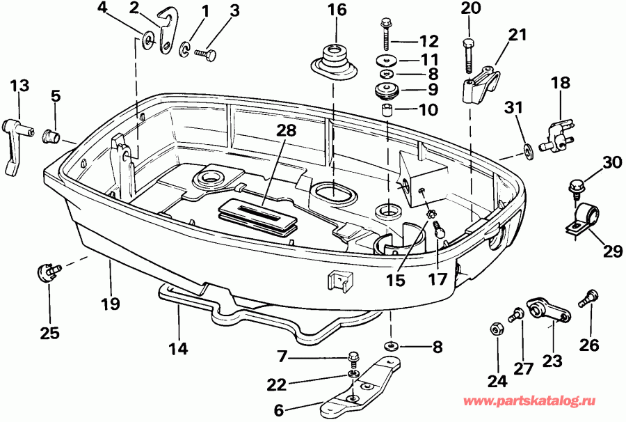 ��������� Evinrude BE25BAEDR 1996  - wer ������ ��������� (�����) / wer Engine Cover