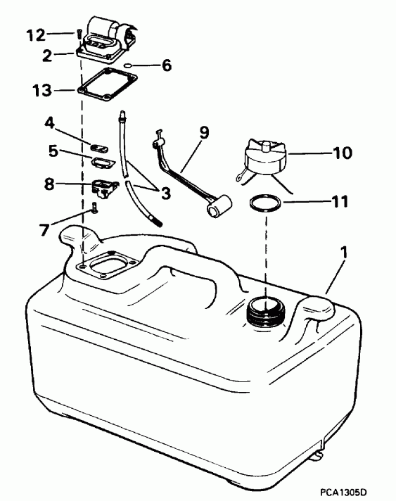 �������� ��������� ����� EVINRUDE BE25BALEDR 1996  - 6 ������ - 6 Gallon