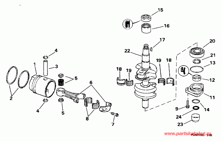 ��������� ��������� Evinrude BE25BRLEDC 1996  - ank��� & �������