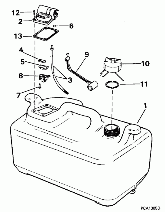 �������� ����� Evinrude BE25EEDM 1996  - 6 Gallon - 6 ������