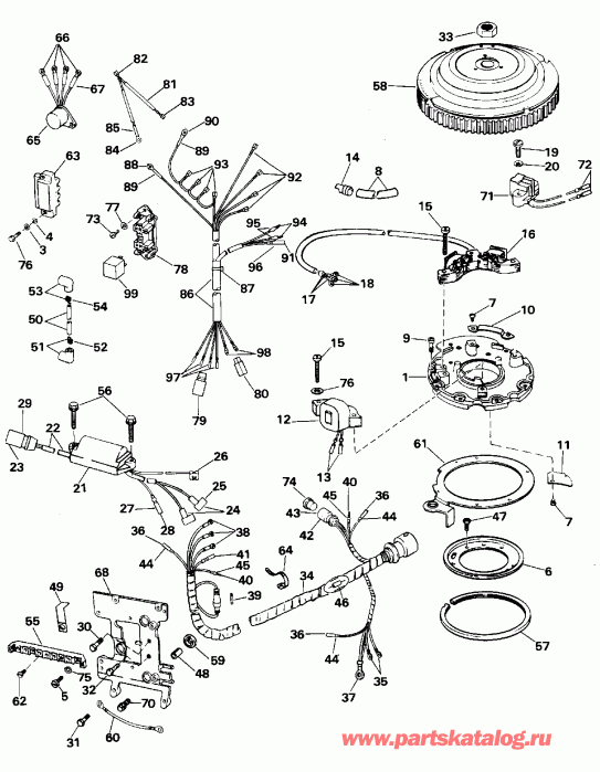 �������� ��������� ����� Evinrude BE25ERLEDC 1996  - 20sel - 25e - 25el