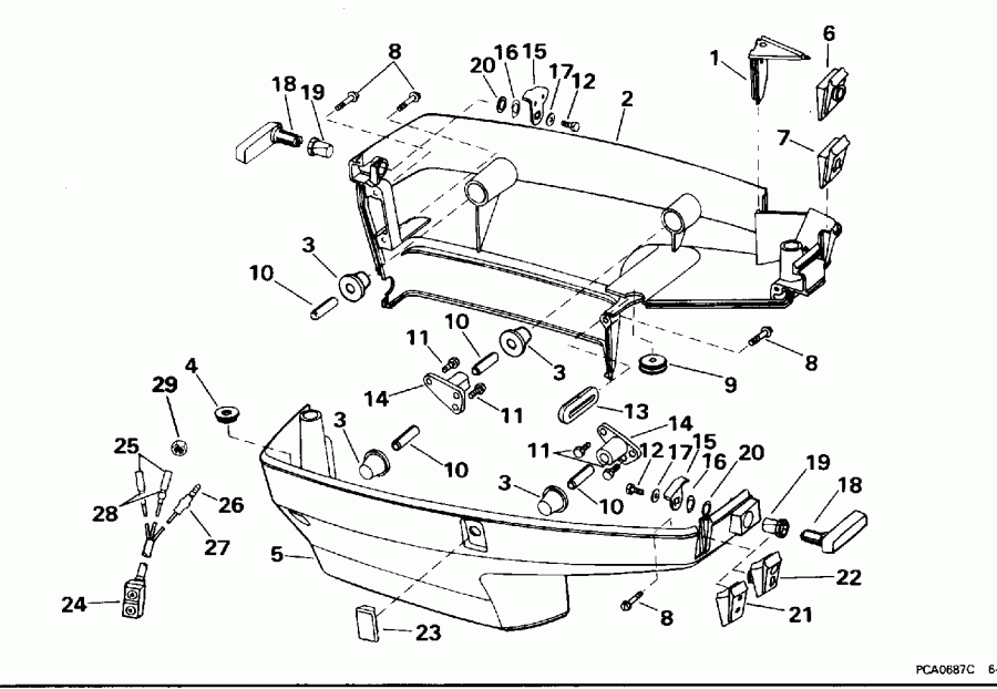 ��������� EVINRUDE BE40ELEDS 1996  - wer ������ ��������� (�����) - wer Engine Cover