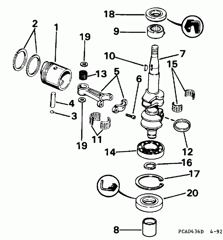 ����� ������� BE4RDHEDS 1996  - ank��� & ������� / ankshaft & Piston