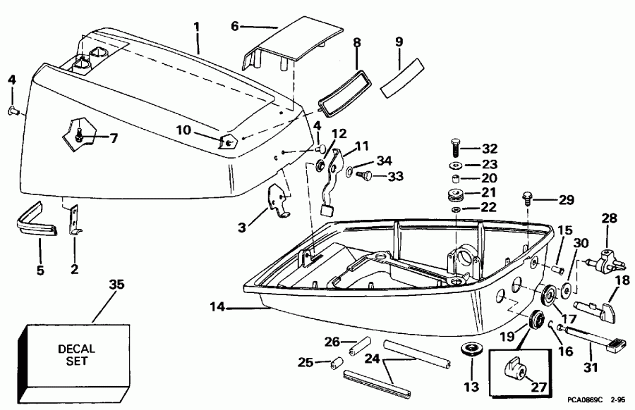  Evinrude BE4RDHLEDS 1996  - gine Cover / gine ������