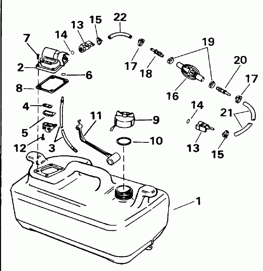  EVINRUDE BE4RDHLEDS 1996  - 3 Gallon - 3 ������