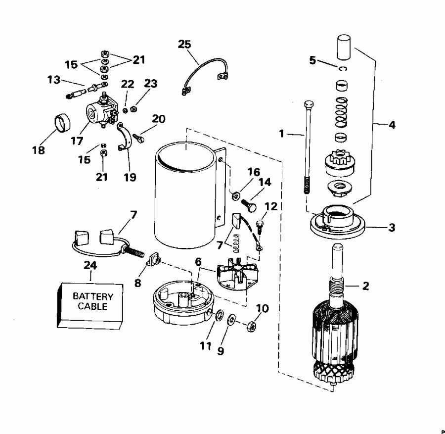 ��������� ��������� EVINRUDE BE50TLEDS 1996  - ectric ������� & Solenoid