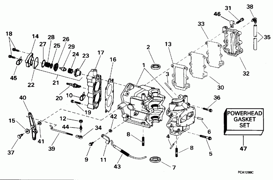 ��������� ����� EVINRUDE BE5DREDS 1996  - linder & Crankcase - linder & ������ ���������