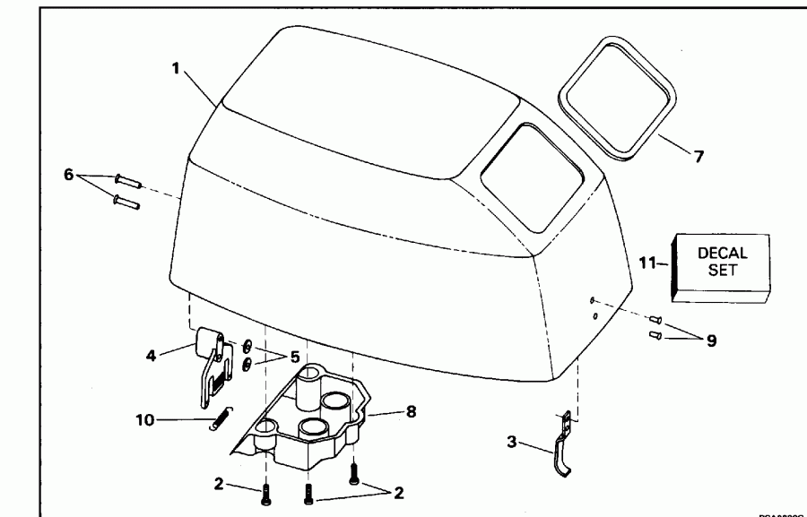 ��������� ��������� Evinrude BE5DRLEDS 1996  - gine ������ / gine Cover