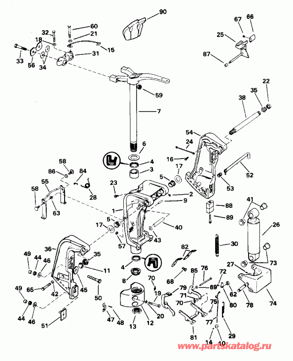����� Evinrude BE70ELEDA 1996  - Manual Tilt - ������ Tilt